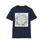 God Is Working Behind The Scenes Floral T-Shirt — Inspirational Christian Tee