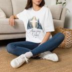 Christian T-Shirt — Cross in Pine Forest with "Amazing Grace" (Faith Tee)