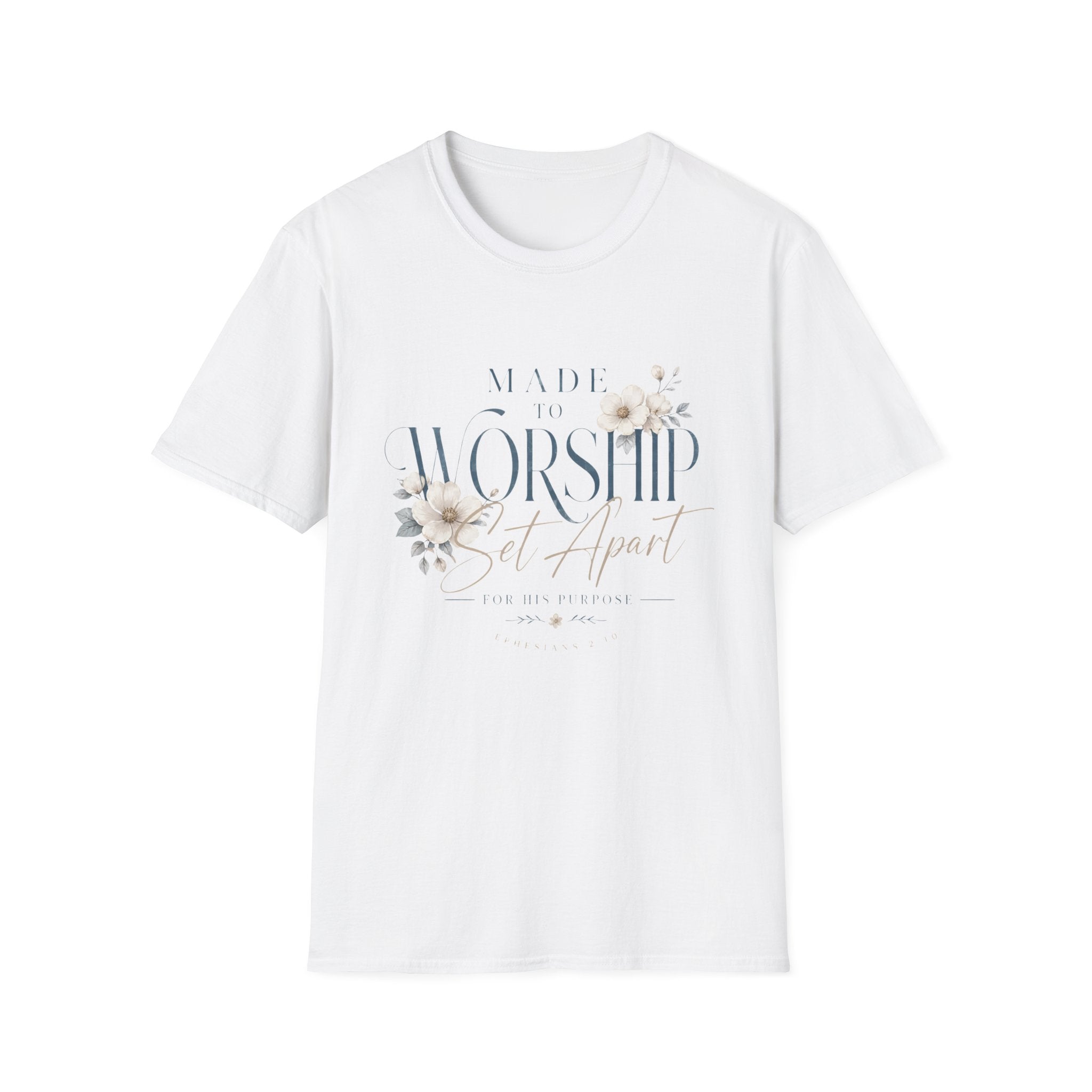 Made to Worship T-Shirt — Floral Christian Faith Tee
