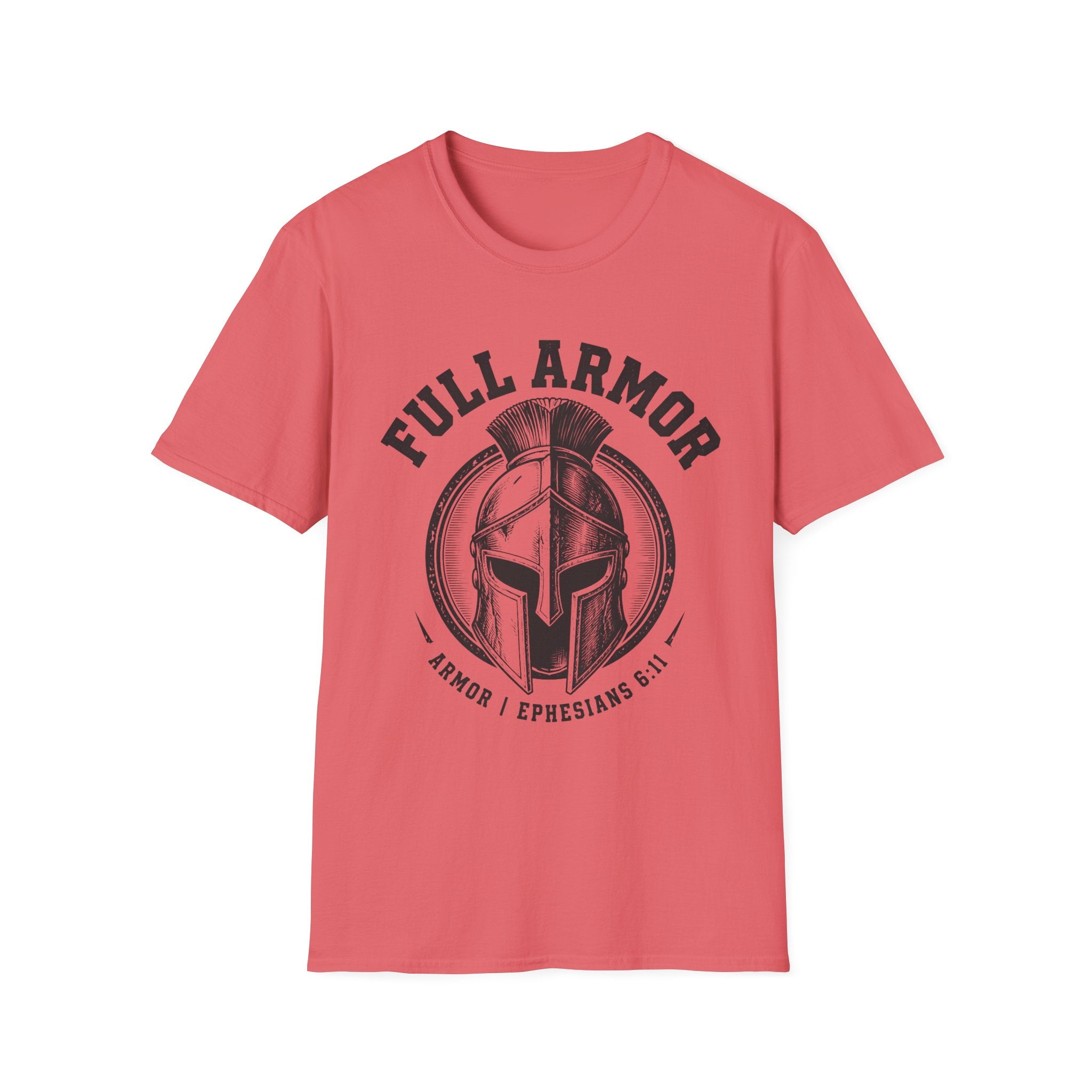 Full Armor T-Shirt — Christian Spartan Helmet Design (Ephesians 6:11)
