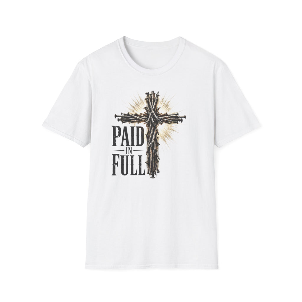 Christian T-Shirt — "Paid in Full" Cross Graphic Faith Tee