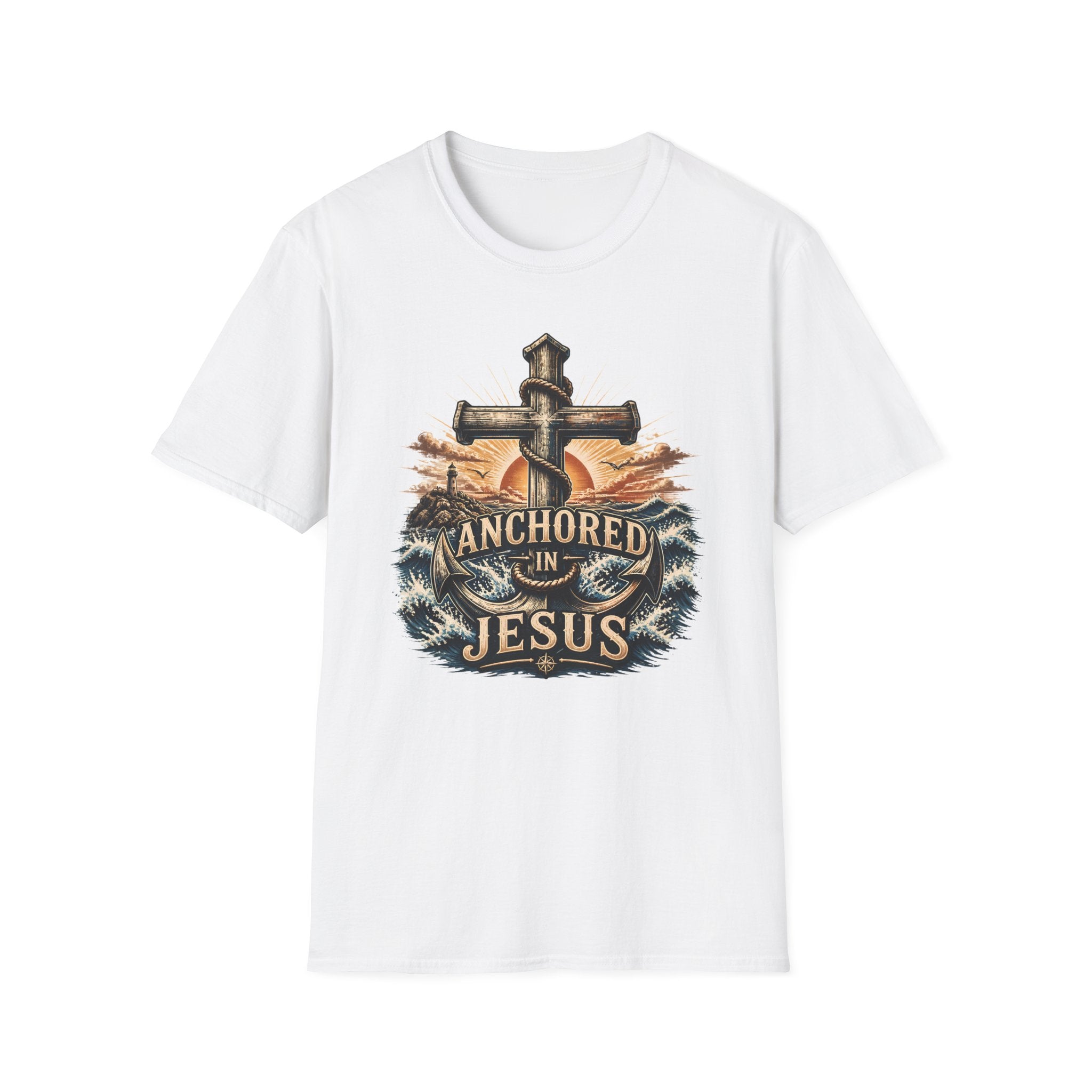 Anchored in Jesus T-Shirt — Christian Anchor Faith Tee