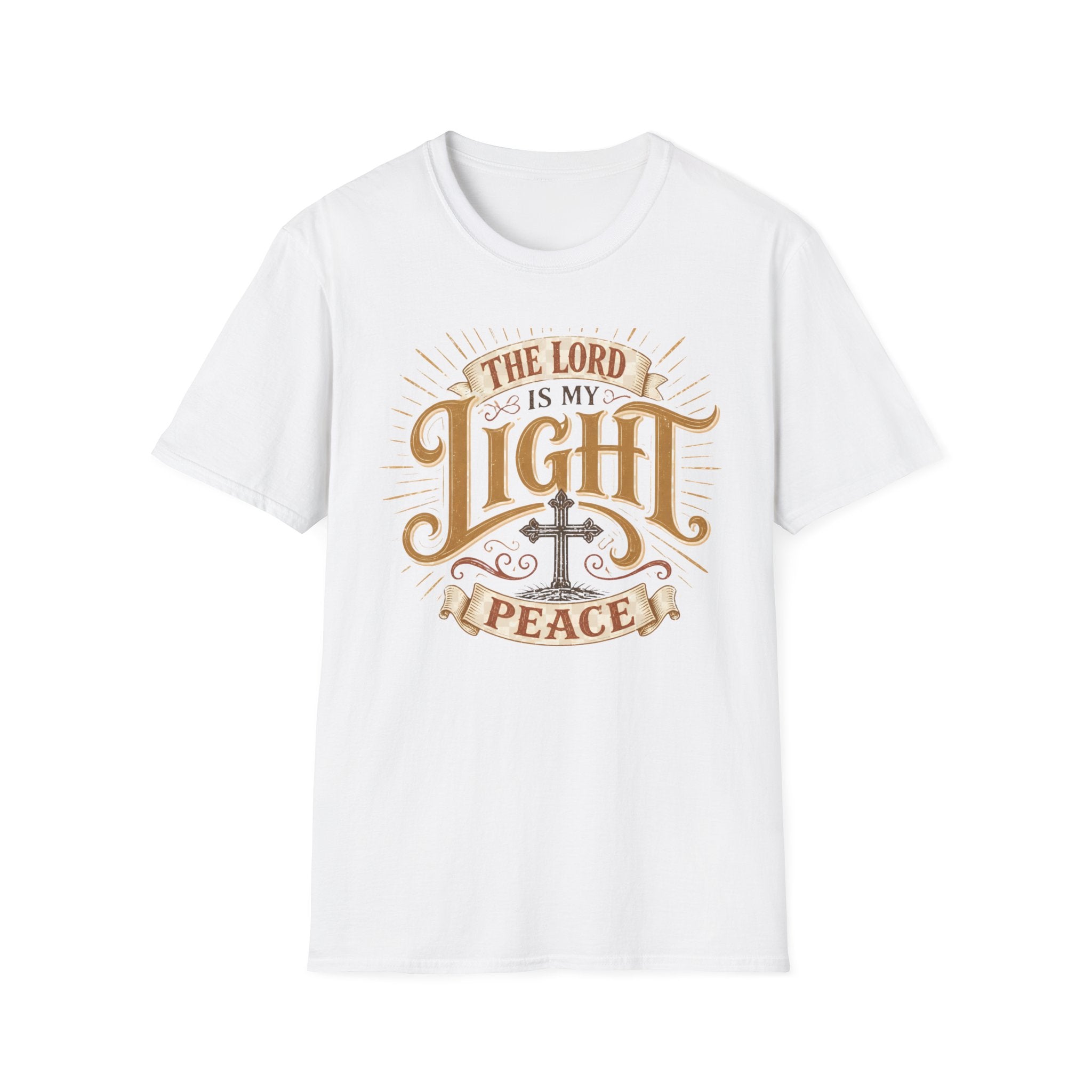 Christian T-Shirt - "The Lord Is My Light & Peace" Inspirational Faith Tee