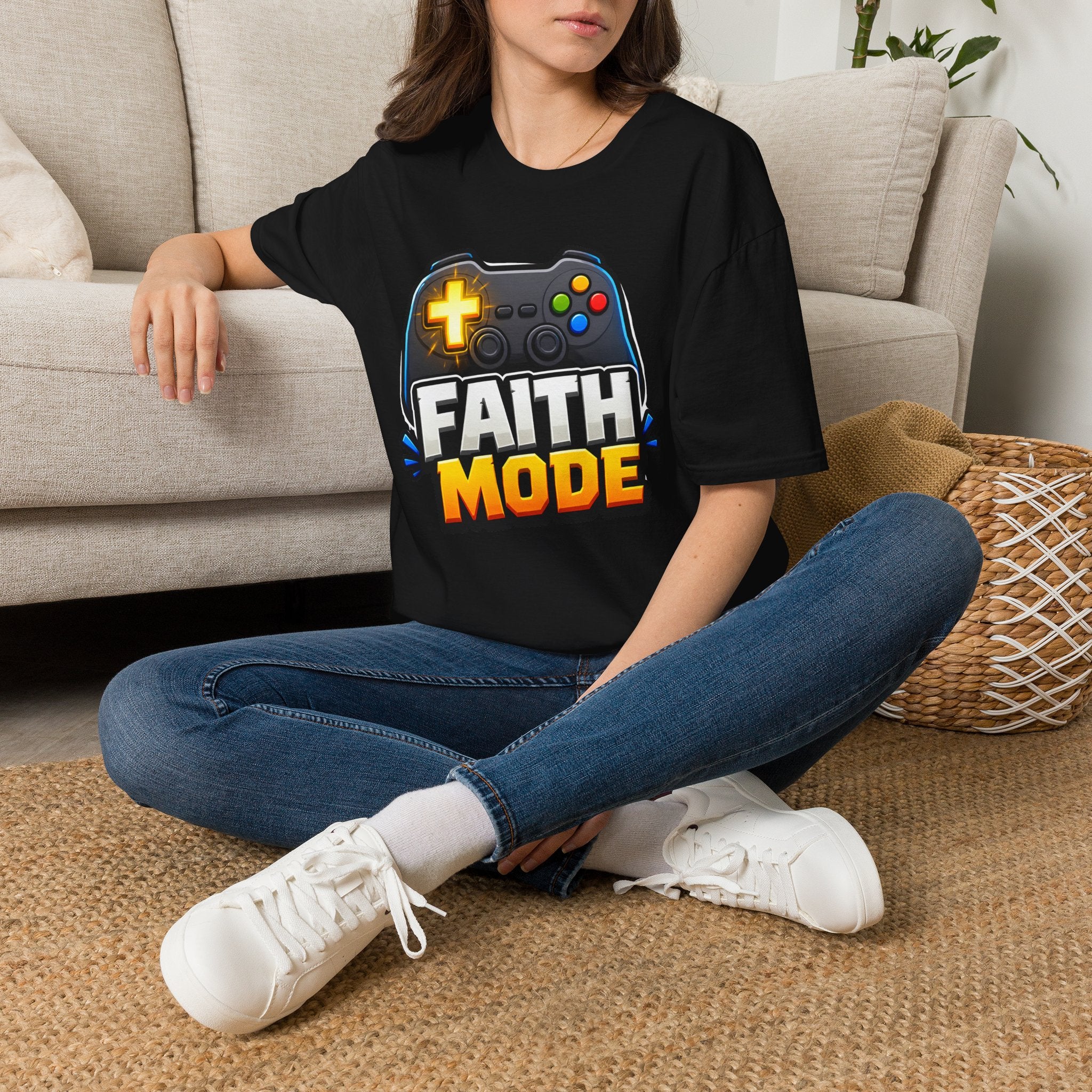 Faith Mode Gamer T-Shirt — Christian Video Game Controller Tee
