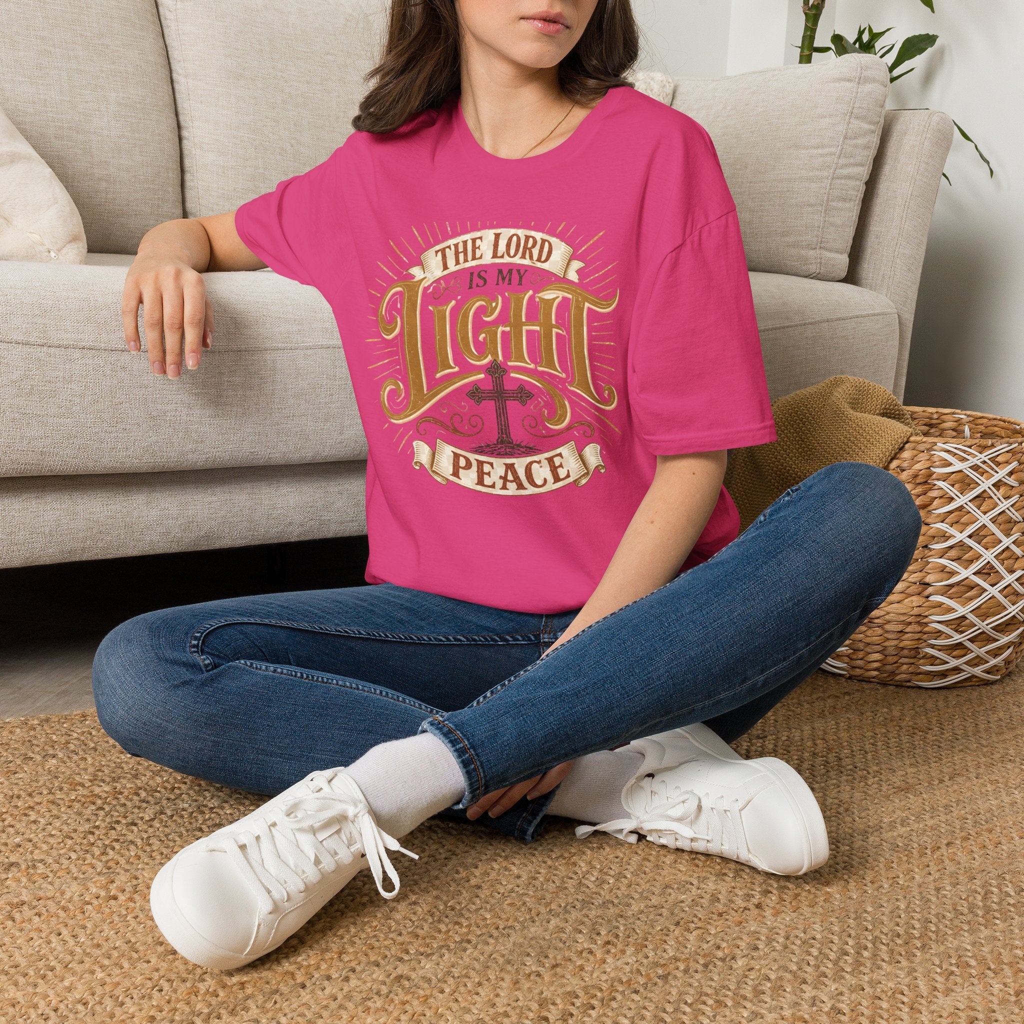 Christian T-Shirt - "The Lord Is My Light & Peace" Inspirational Faith Tee