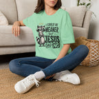 T‑Shirt — "I Could Be Meaner But Jesus Said No" Cute Raccoon Christian Tee