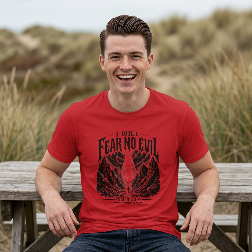 I Will Fear No Evil T-Shirt — Psalm 23:4 Inspirational Christian Tee