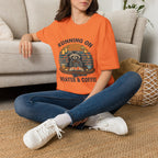 T‑Shirt — Running On Prayer & Coffee Raccoon Graphic Tee