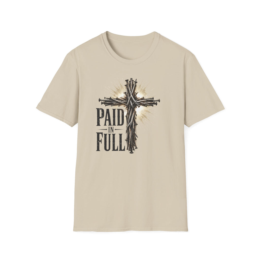Christian T-Shirt — "Paid in Full" Cross Graphic Faith Tee