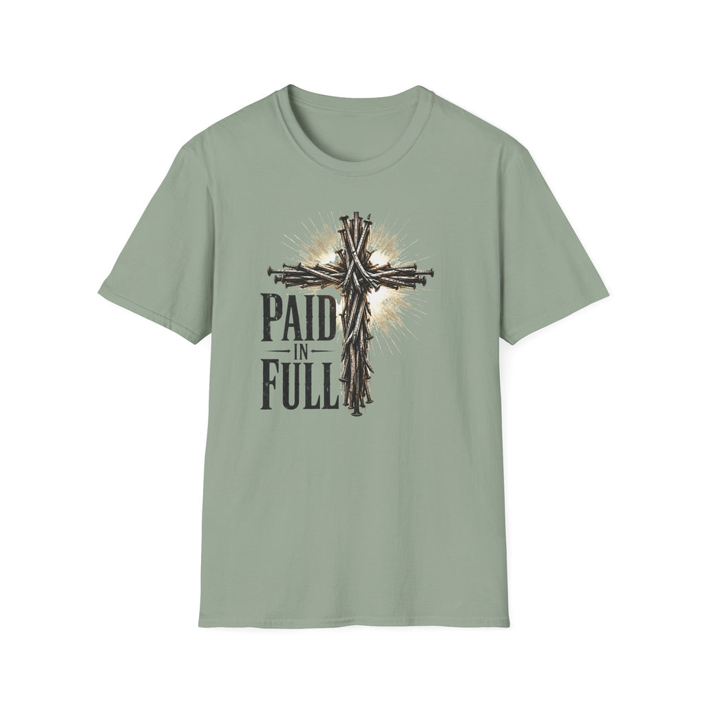 Christian T-Shirt — "Paid in Full" Cross Graphic Faith Tee