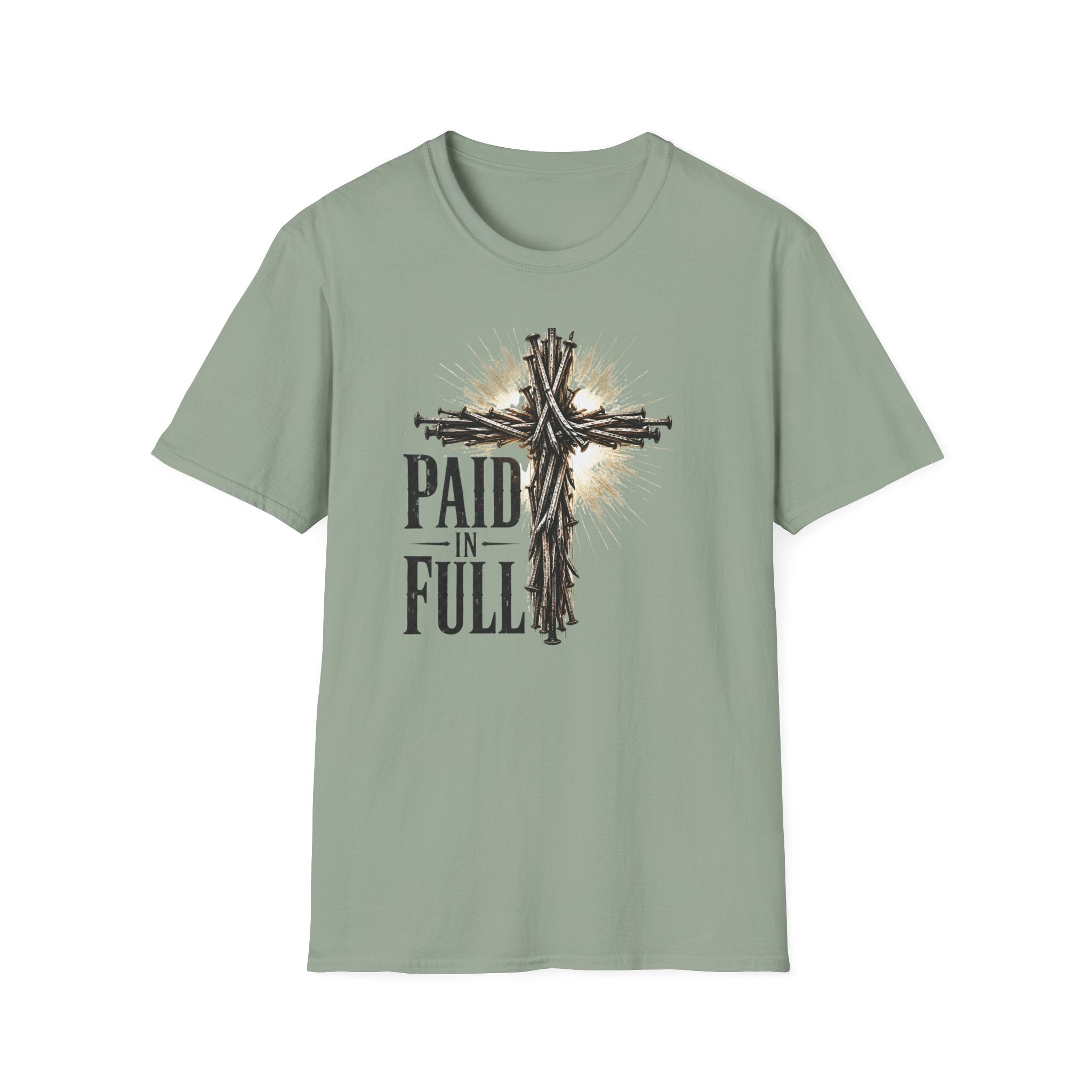 Christian T-Shirt — "Paid in Full" Cross Graphic Faith Tee