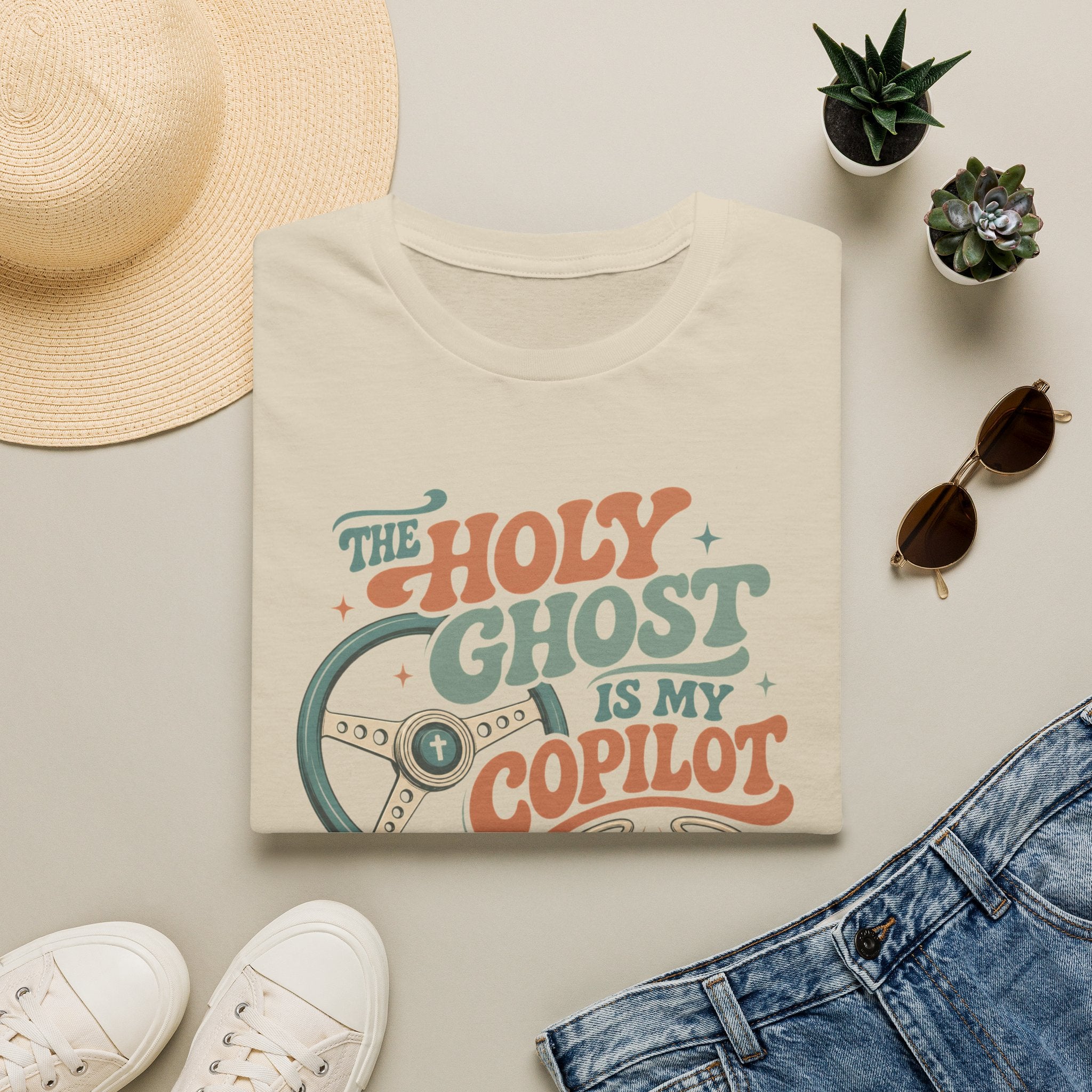 The Holy Ghost Is My Copilot T-Shirt — Religious Vintage Pilot Tee