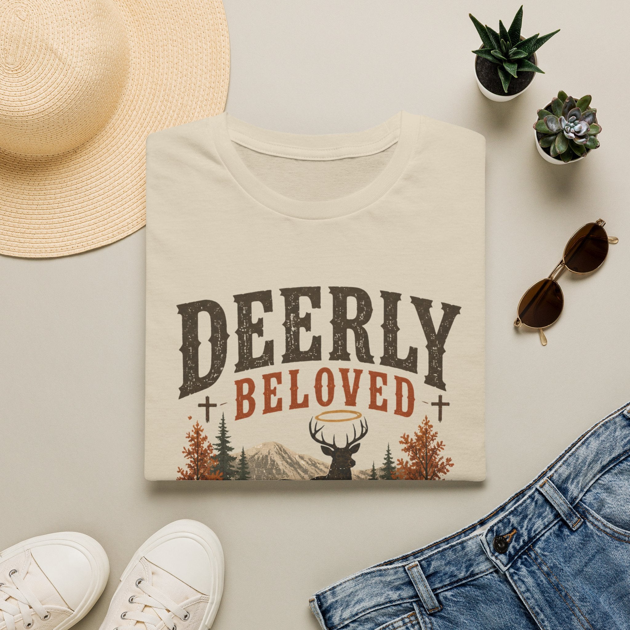 Deerly Beloved Graphic Tee — Rustic Deer Nature T-Shirt