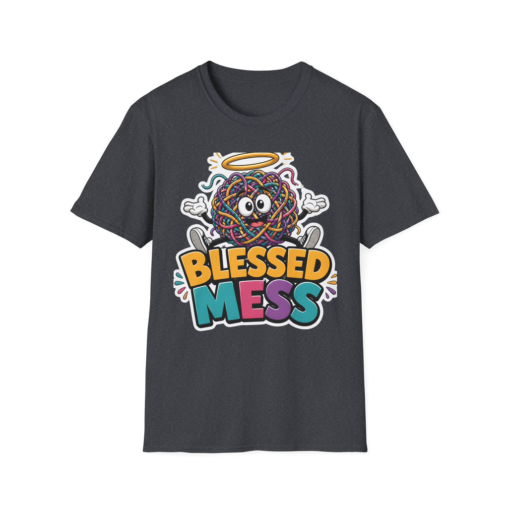 Blessed Mess T-Shirt — Cute Angelic Tangled Yarns Graphic Tee