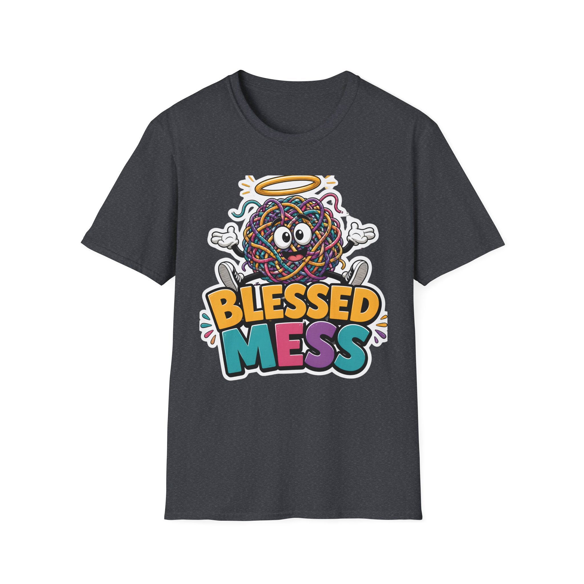 Blessed Mess T-Shirt — Cute Angelic Tangled Yarns Graphic Tee