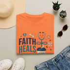 Faith Heals T‑Shirt — Inspirational Medical Stethoscope Coffee Design