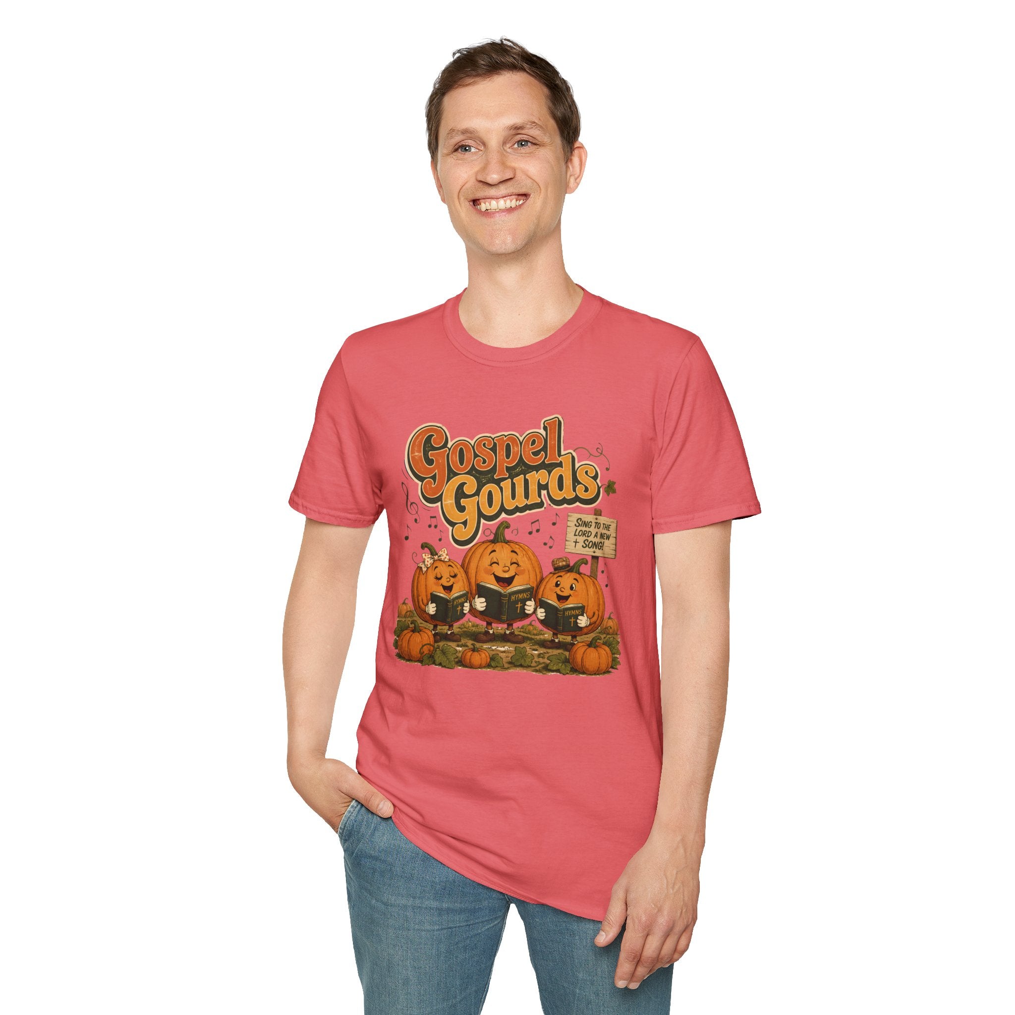 Gospel Gourds Halloween T‑Shirt — Cute Singing Pumpkin Fall Tee