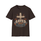 Saved Not Lucky T-Shirt — Christian Cross Faith Graphic Tee
