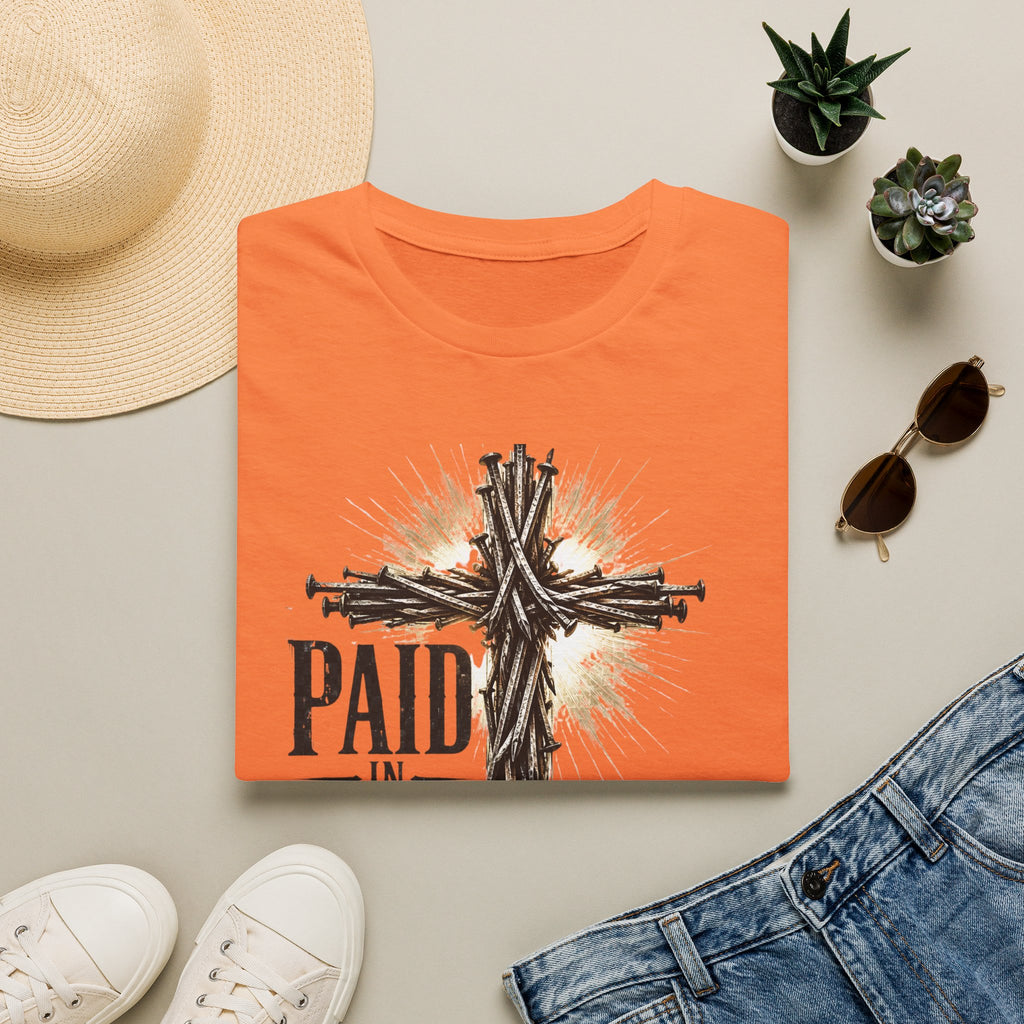 Christian T-Shirt — "Paid in Full" Cross Graphic Faith Tee