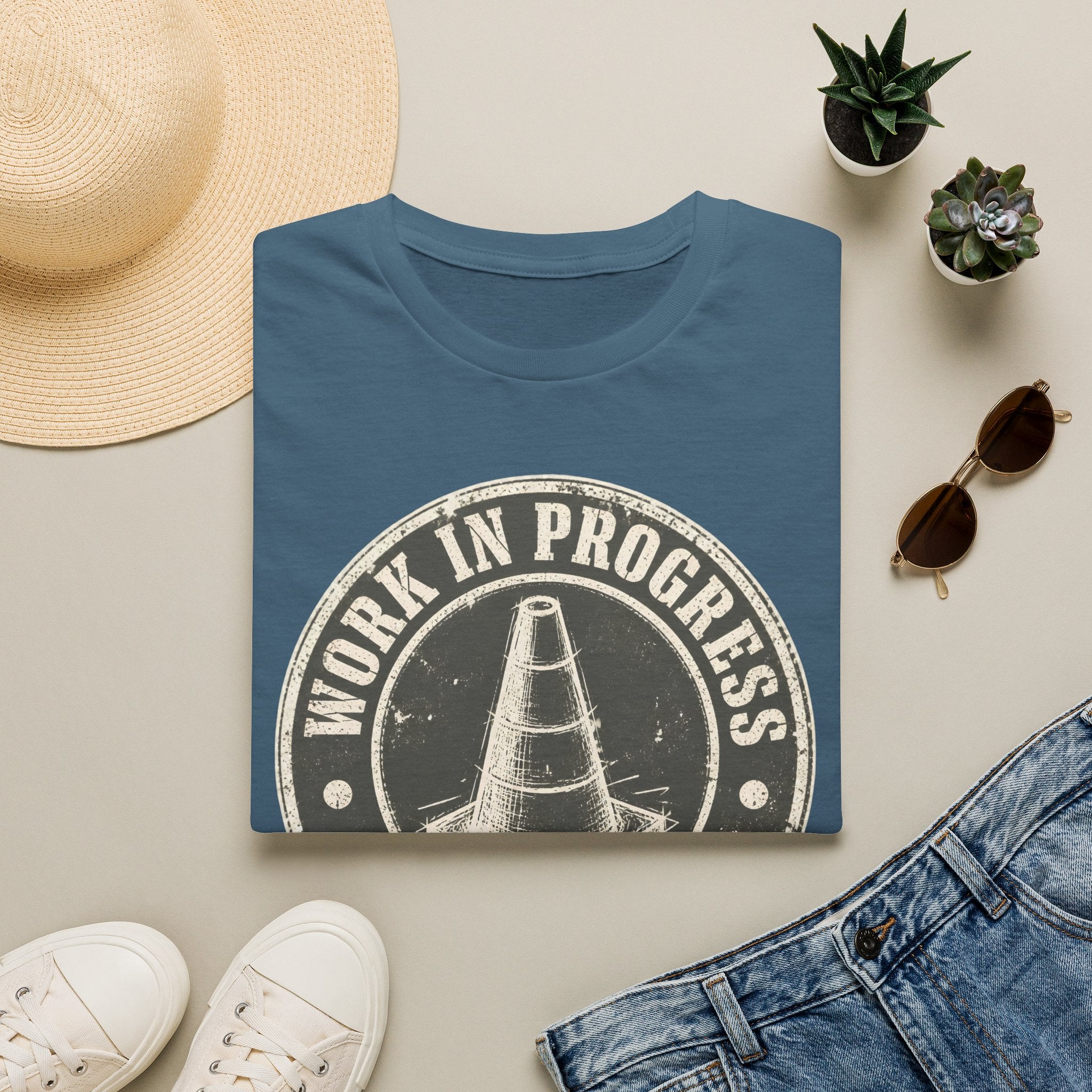 Work In Progress T-Shirt — 'Work In Progress' Vintage Cone Graphic Tee (Philippians 1:6)