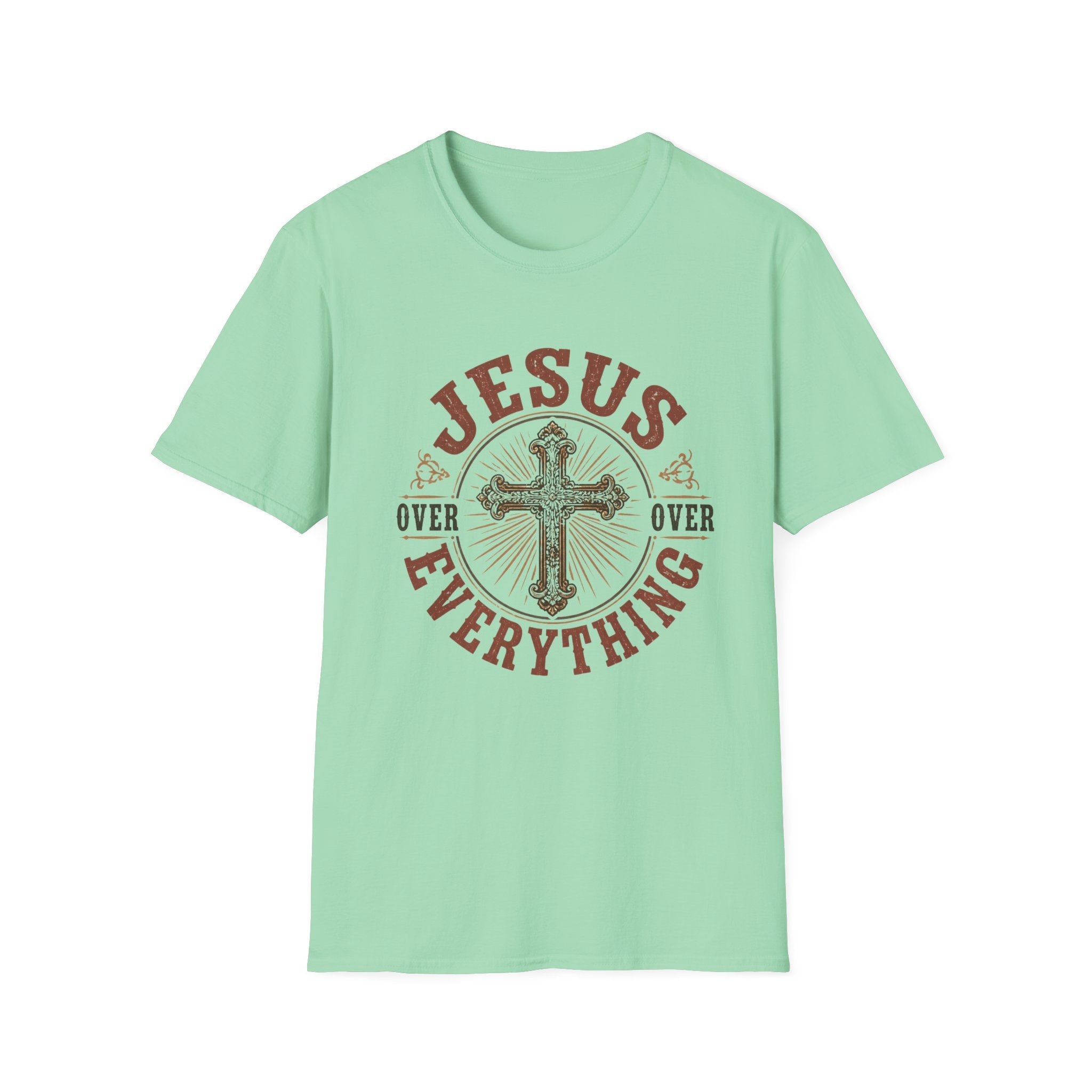 Jesus Over Everything T-Shirt — Christian Cross Faith Tee