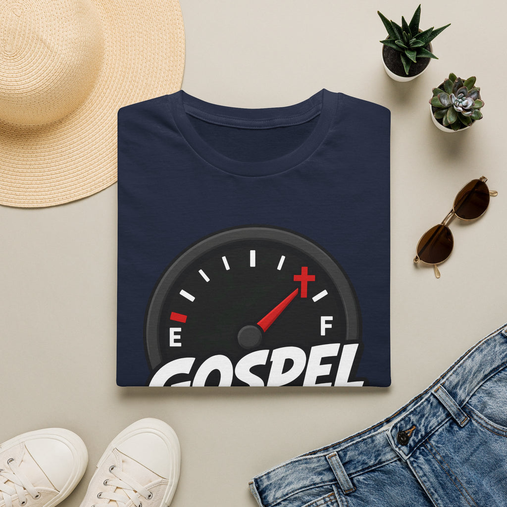 Gospel Fueled T-Shirt — Christian Faith Fuel Gauge Tee