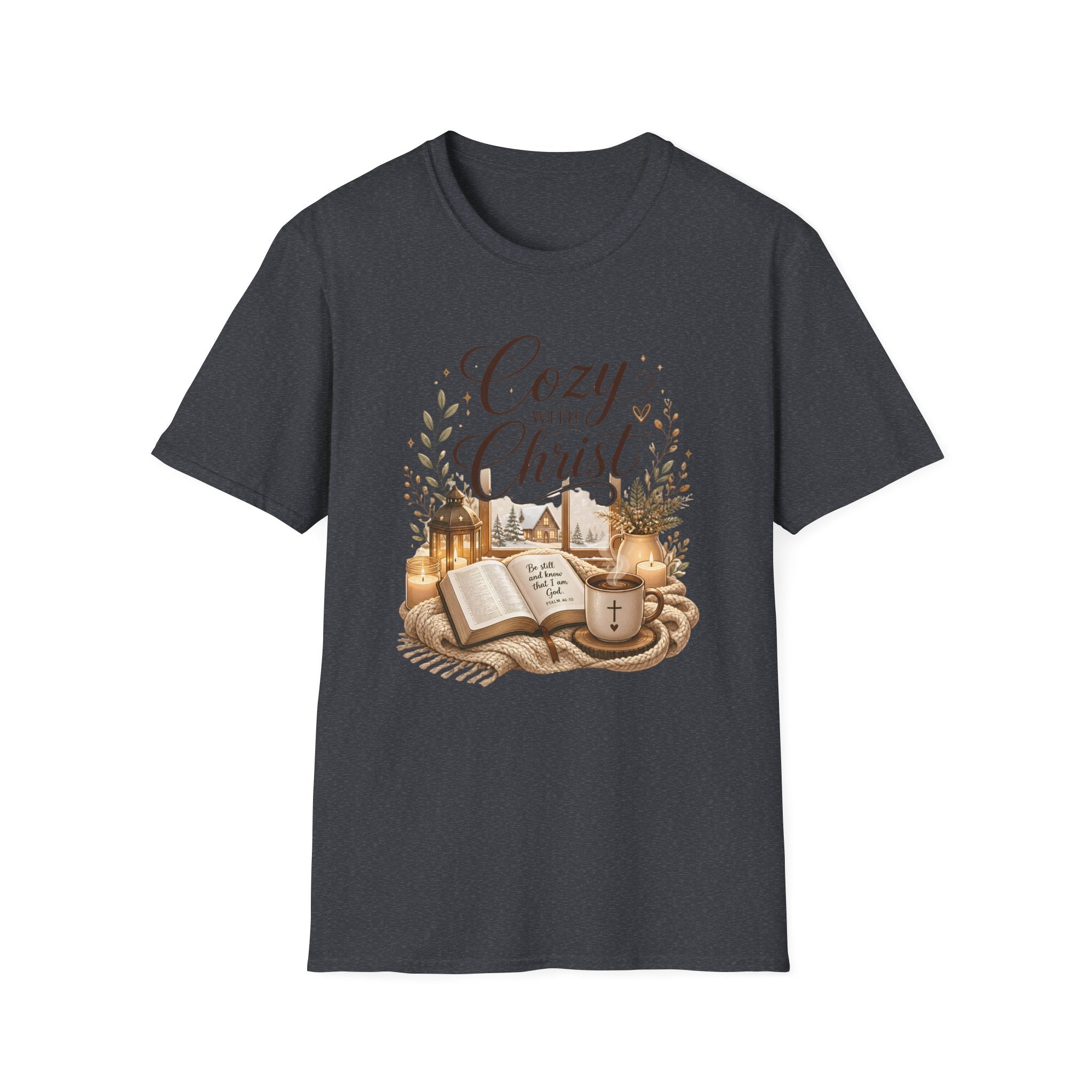 Cozy with Christ T‑Shirt — Faithful Christmas Cozy Home Design