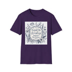 God Is Working Behind The Scenes Floral T-Shirt — Inspirational Christian Tee