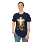 Light of the World T-Shirt — Radiant Cross Christian Faith Tee