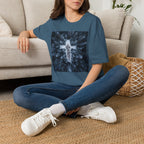 Cross in Snow Aerial Print T-Shirt — Minimalist Winter Graphic Tee