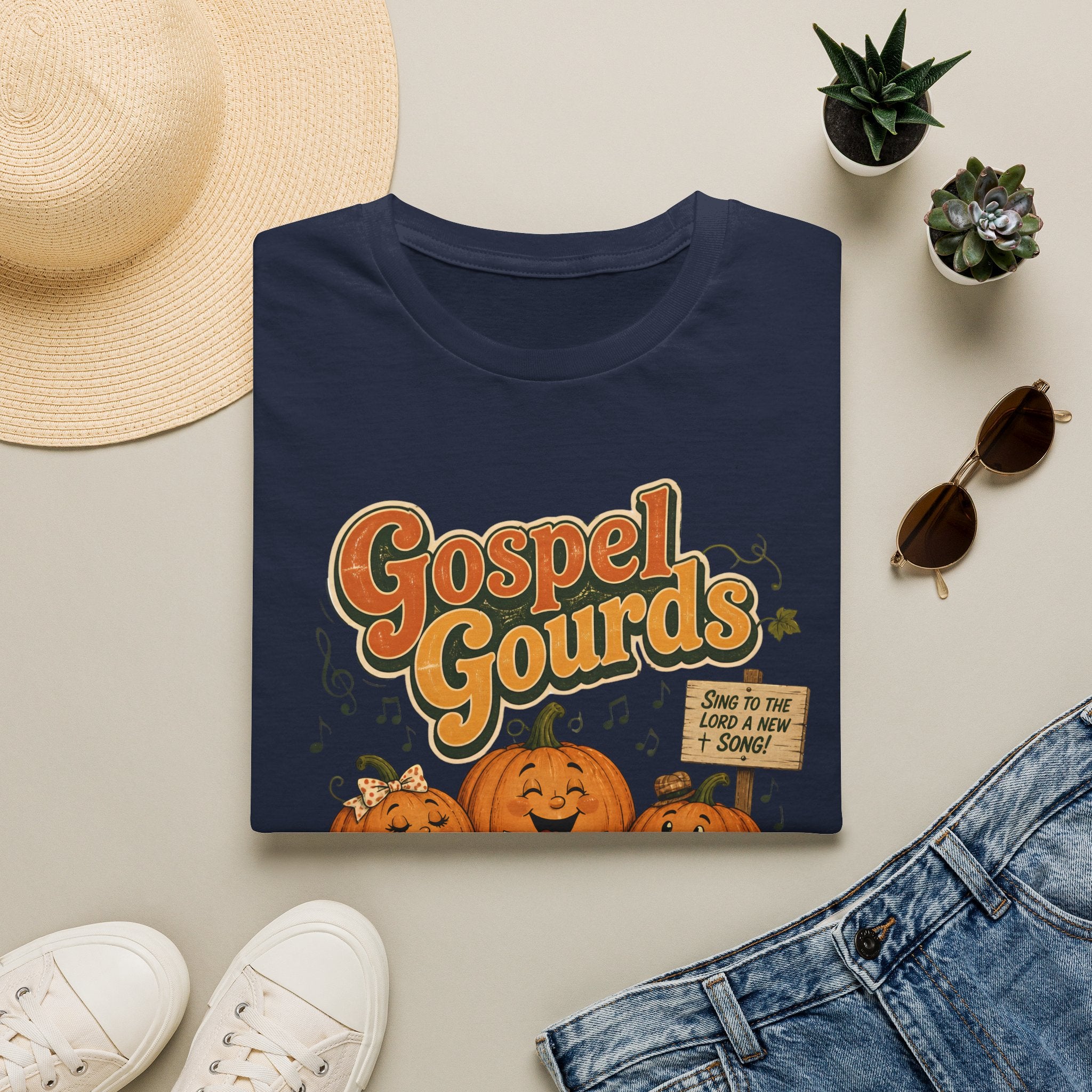 Gospel Gourds Halloween T‑Shirt — Cute Singing Pumpkin Fall Tee
