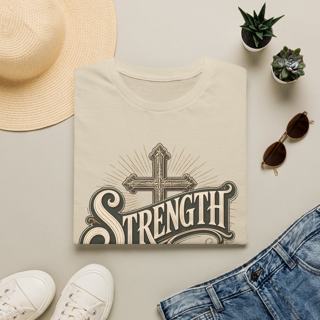 Strength Cross T‑Shirt — 'The Lord Is My Peace' Christian Faith Tee