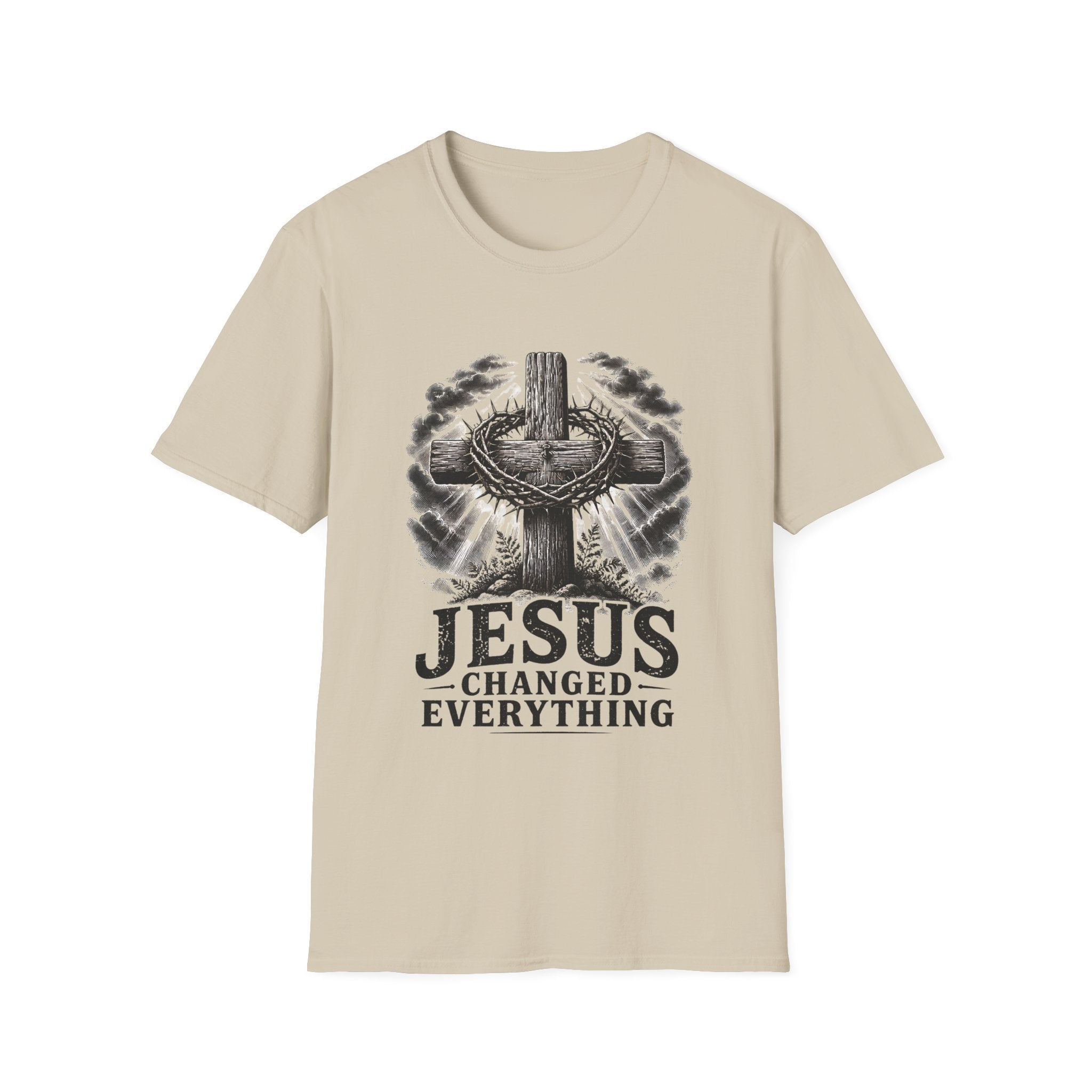 Christian Cross T-Shirt — "Jesus Changed Everything" Faith Tee