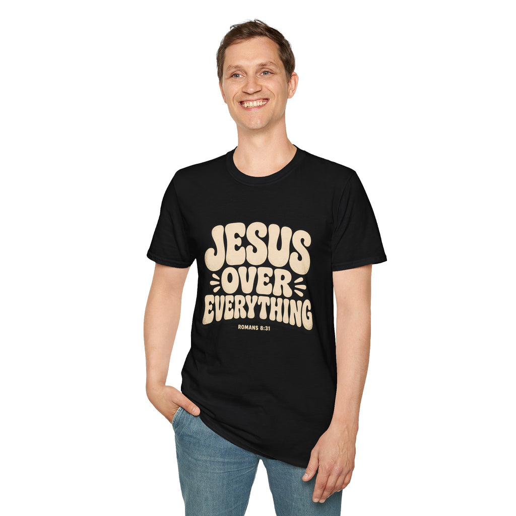 Jesus Over Everything T‑Shirt — Retro Faith Graphic Tee