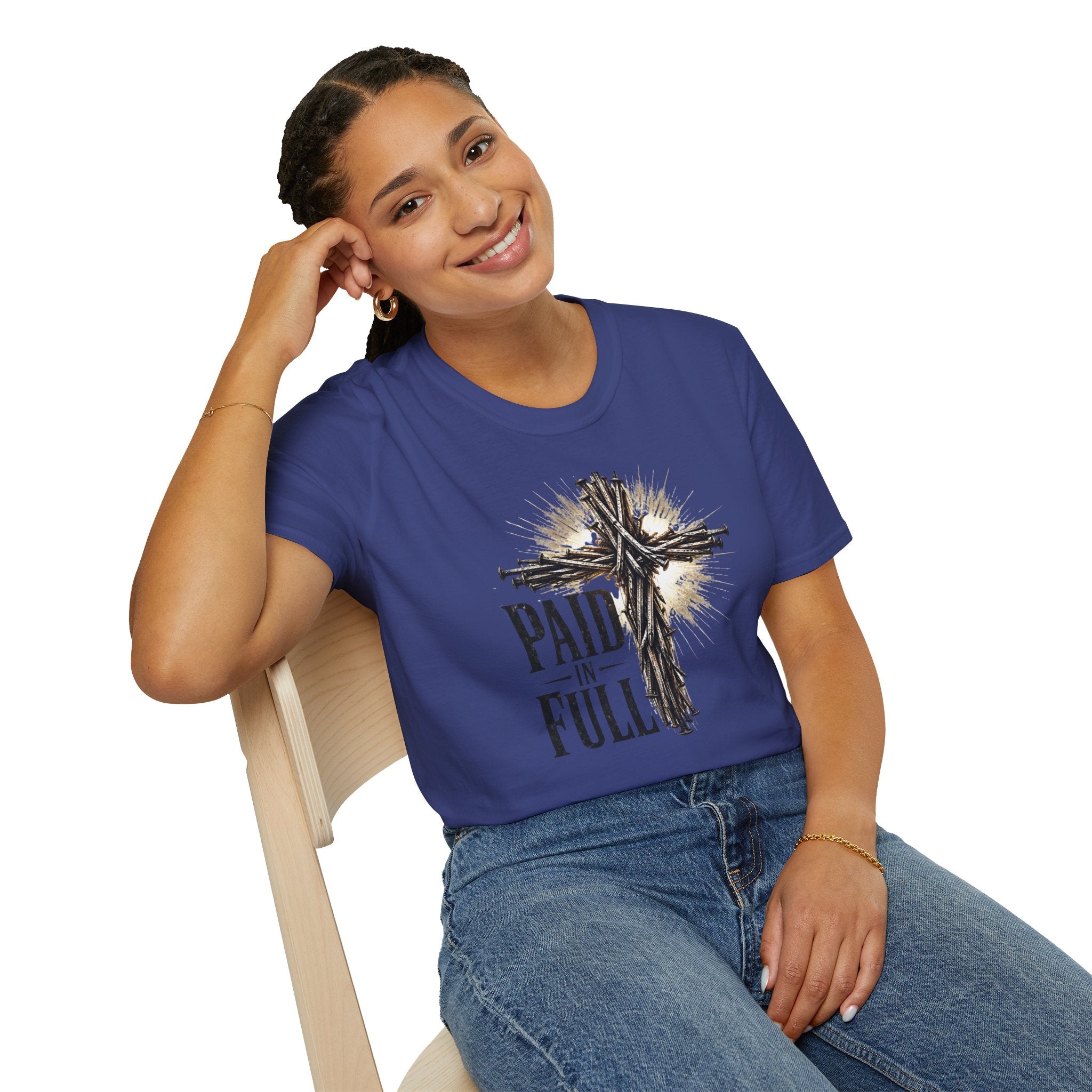 Christian T-Shirt — "Paid in Full" Cross Graphic Faith Tee
