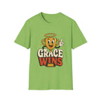 T-Shirt — 'Grace Wins' Angel Trophy Graphic Tee