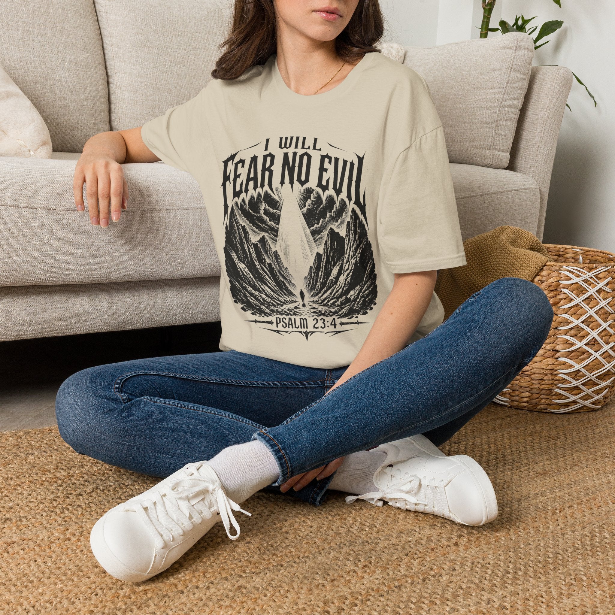 I Will Fear No Evil T-Shirt — Psalm 23:4 Inspirational Christian Tee