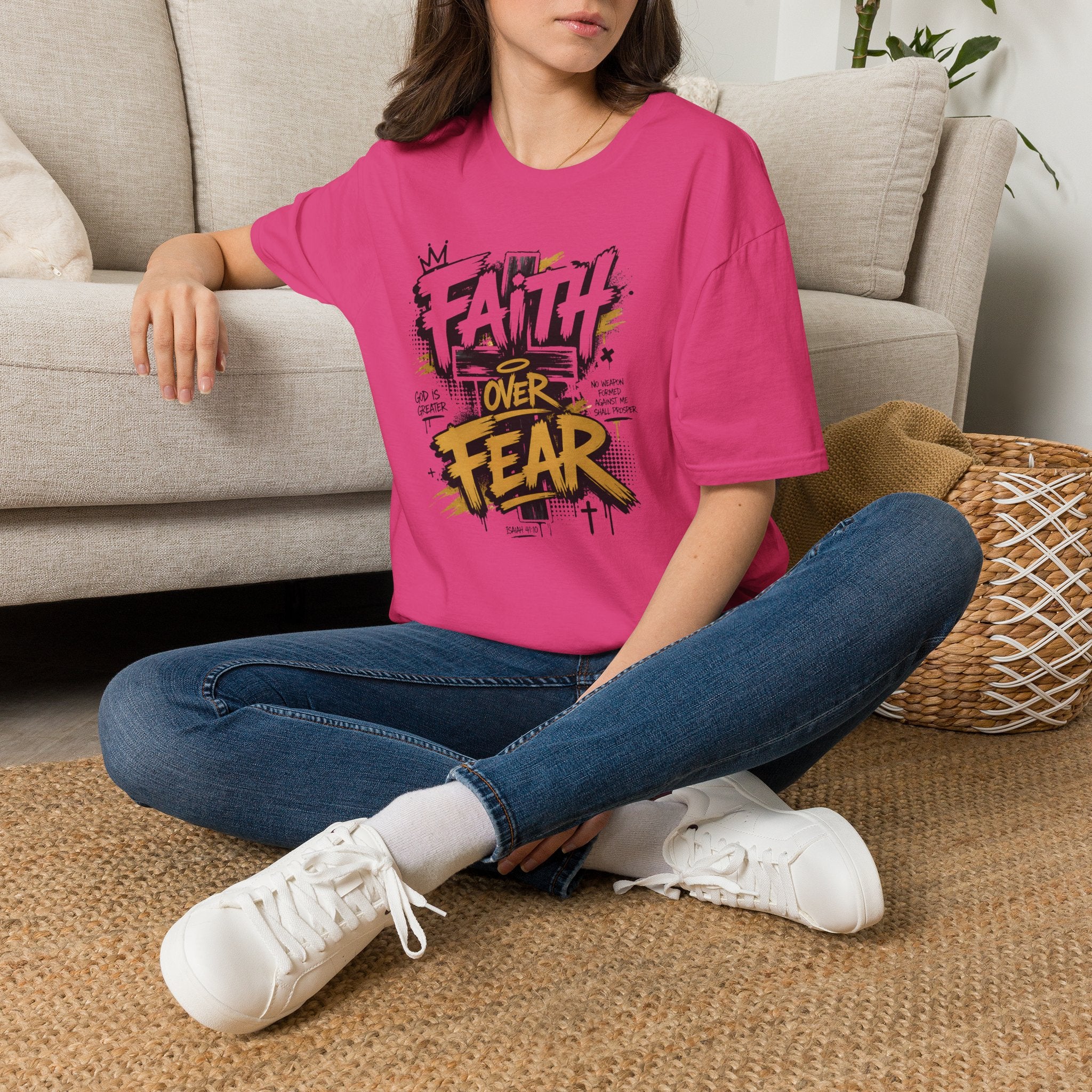 Faith Over Fear T-Shirt — Bold Graffiti Christian Inspirational Tee