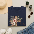 Jesus Floral Cross T-Shirt — Christian Faith Graphic Tee