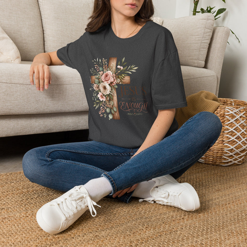 Jesus Floral Cross T-Shirt — Christian Faith Graphic Tee
