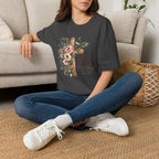 Jesus Floral Cross T-Shirt — Christian Faith Graphic Tee