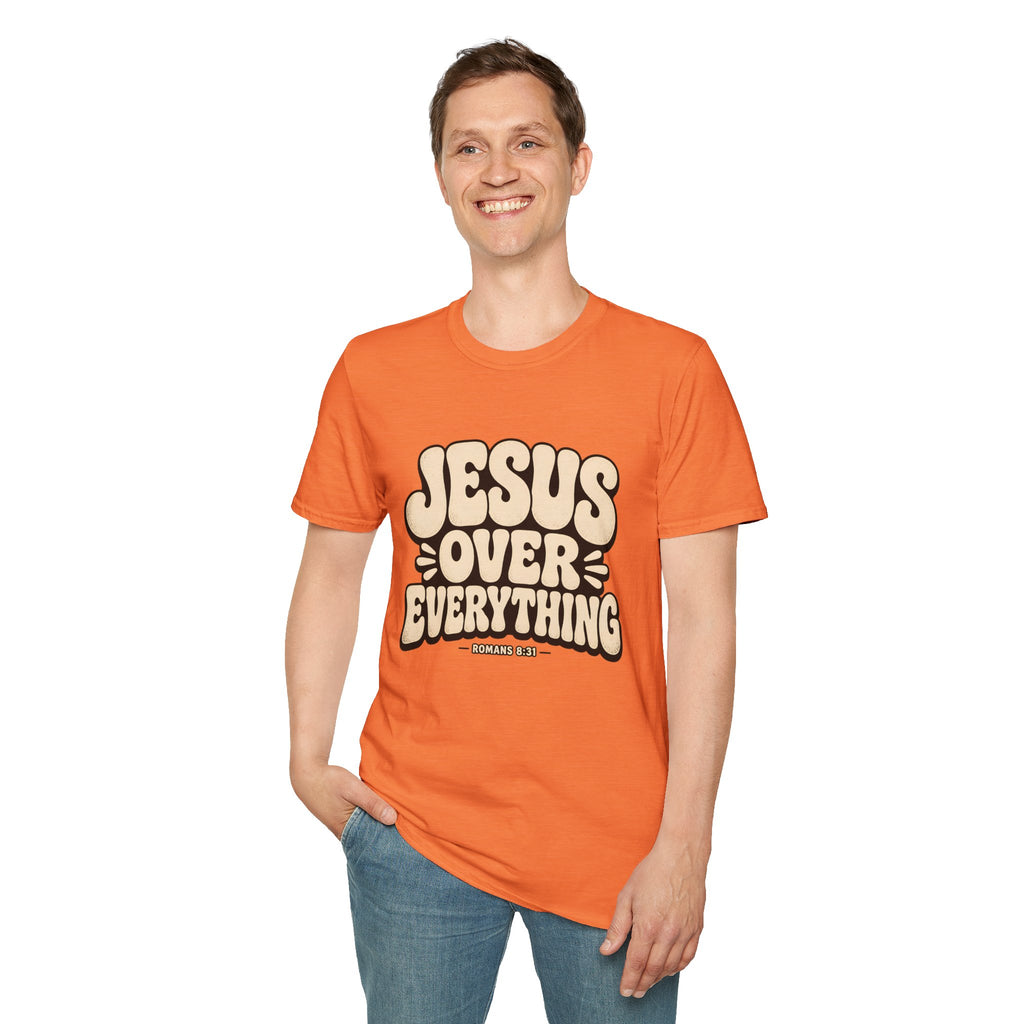 Jesus Over Everything T‑Shirt — Retro Faith Graphic Tee