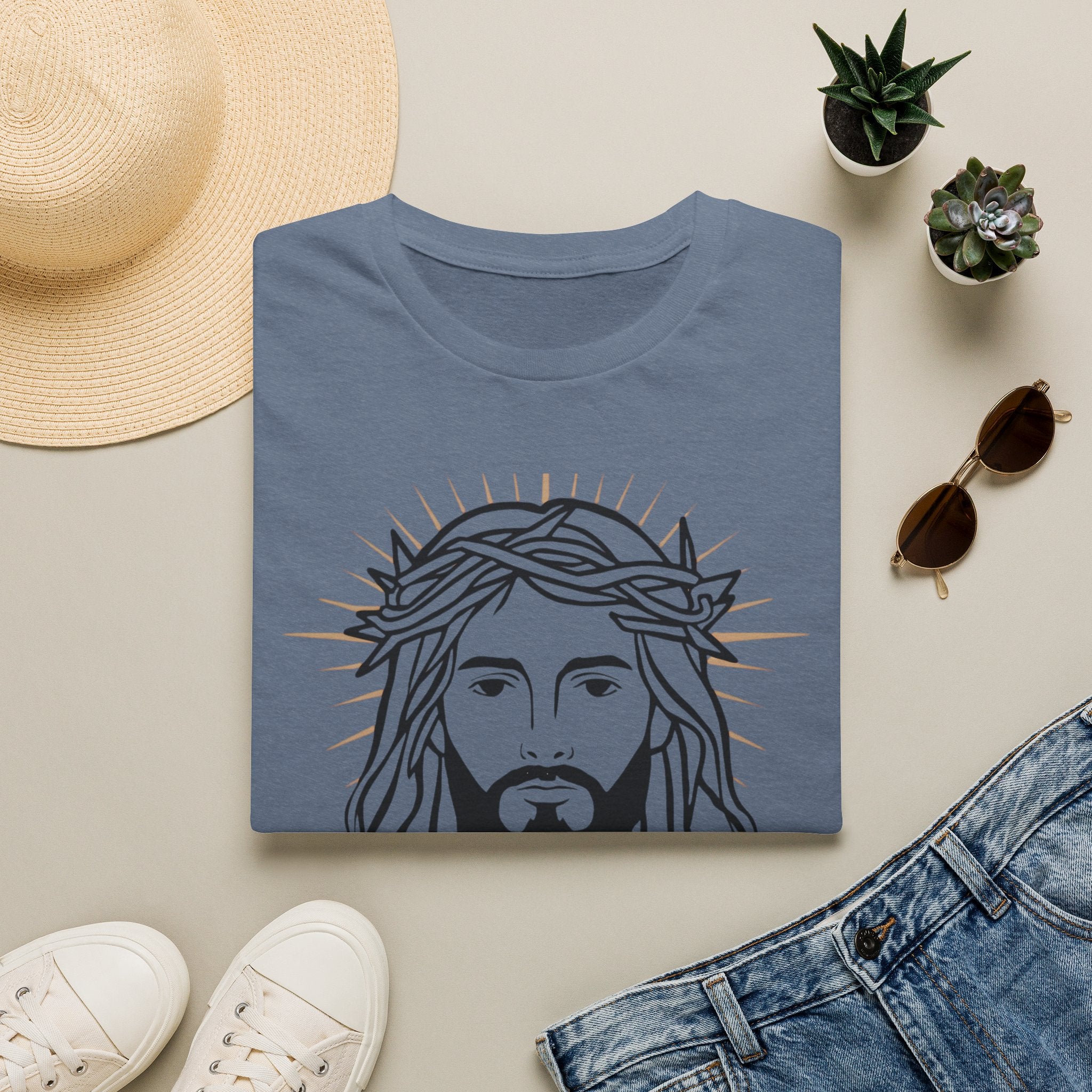 Jesus Portrait T-Shirt — Crown of Thorns Faith Tee