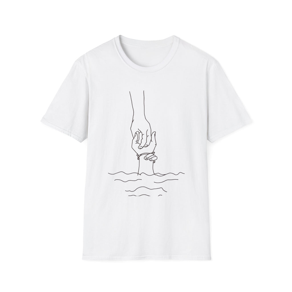 T-Shirt — Minimal Line Art Holding Hands Design