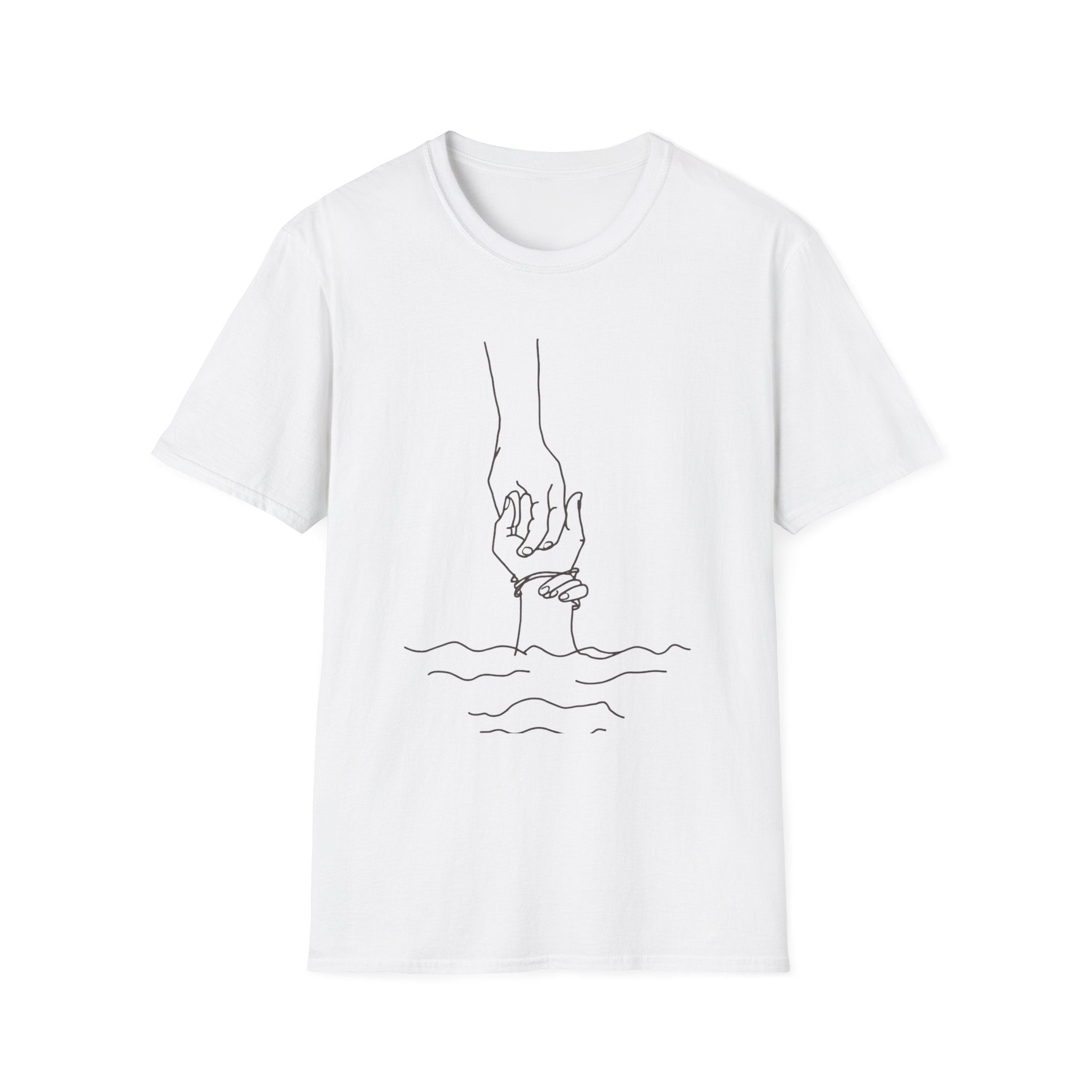 T-Shirt — Minimal Line Art Holding Hands Design