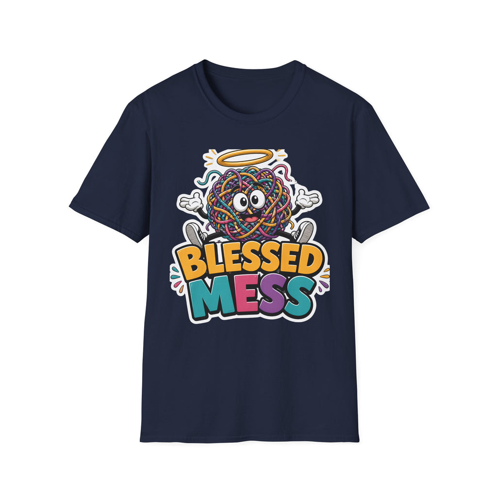 Blessed Mess T-Shirt — Cute Angelic Tangled Yarns Graphic Tee