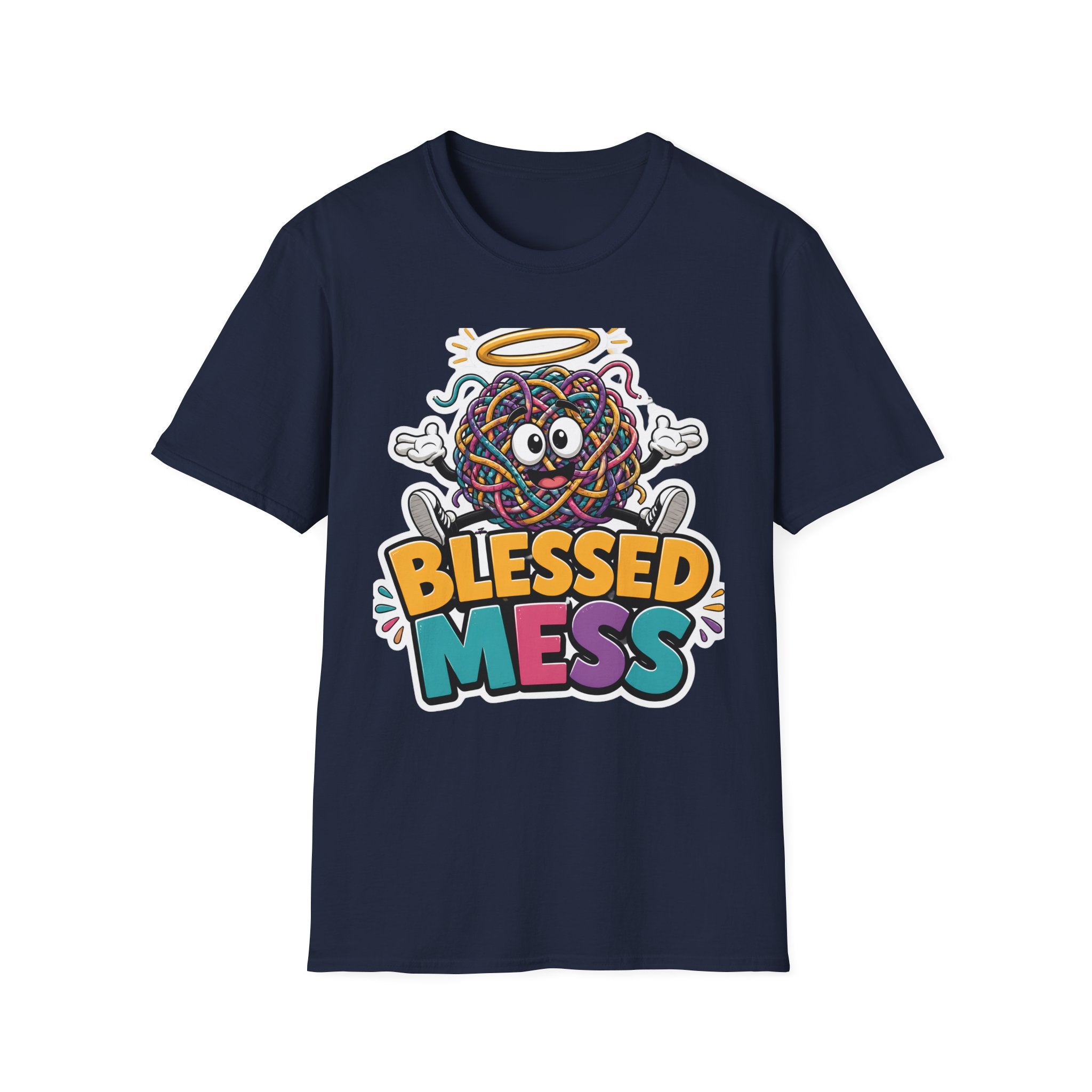 Blessed Mess T-Shirt — Cute Angelic Tangled Yarns Graphic Tee