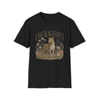 Courageous Leopard T-Shirt — Vintage Floral Wildlife Graphic Tee
