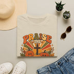 Praise the Lord Fall T-Shirt — Retro Pumpkin & Cross Christian Tee