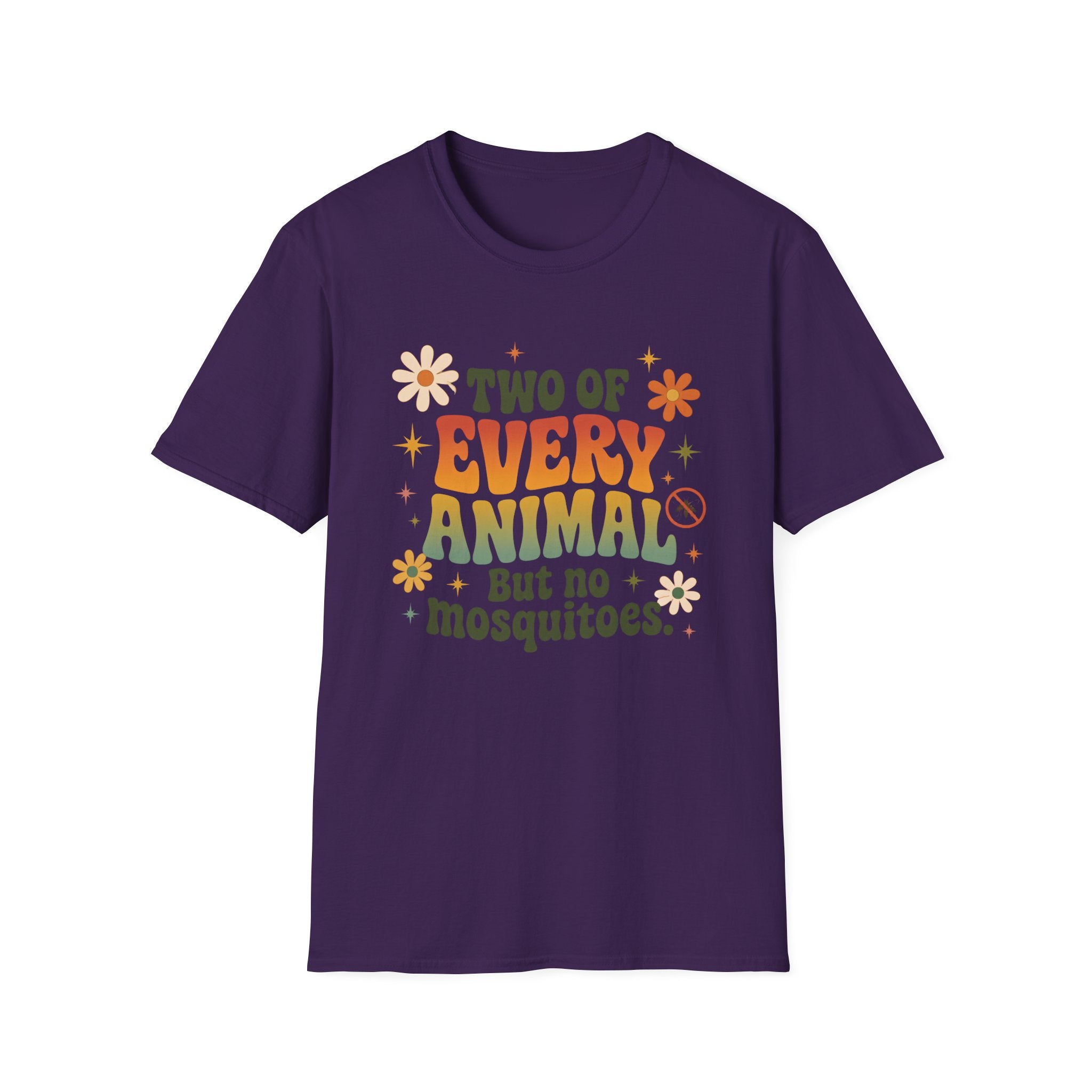 T-Shirt — Two of Every Animal But No Mosquitoes Retro Floral Graphic Tee